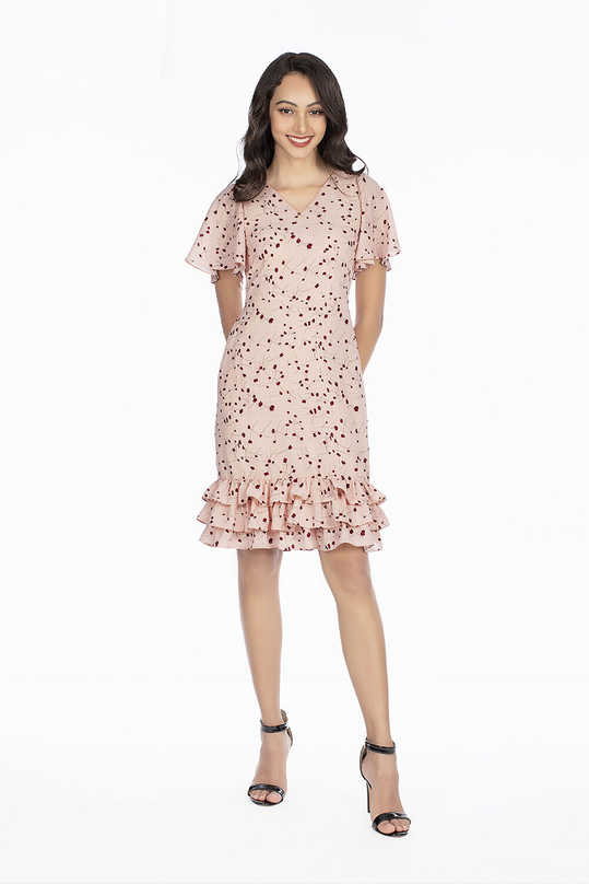 Đầm đuôi cá xếp tầng cổ v KK96-15