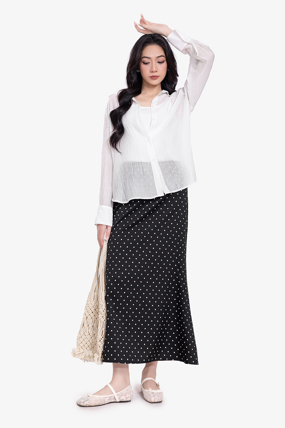 Áo sơ mi trắng nữ tay dài