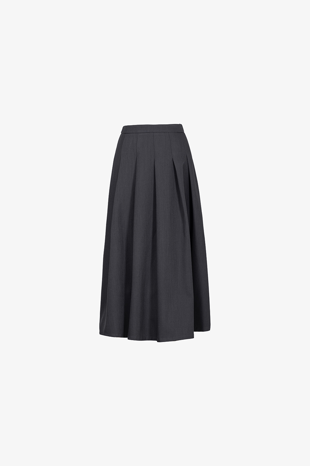 Chân váy xếp ly xám dáng dài midi