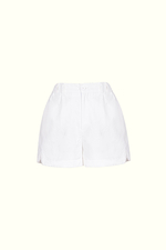 Quần short nữ màu trắng lưng thun sau