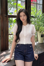 Áo kiểu tay phồng bo chun eo