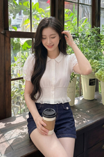 Áo kiểu tay phồng bo chun eo