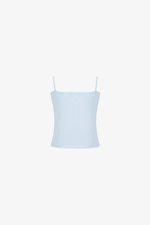 Áo hai dây nữ màu xanh thun cotton