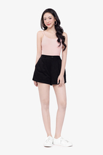 Áo hai dây nữ màu hồng thun cotton
