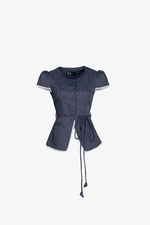 Áo kiểu công sở nữ cotton denim
