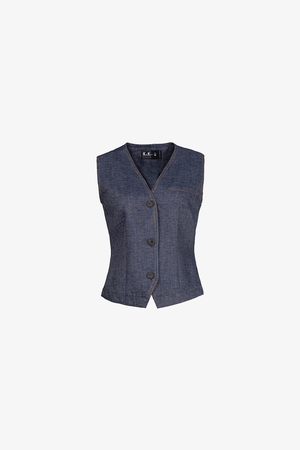 Áo gile jean denim màu xanh đậm