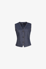 Áo gile jean denim màu xanh đậm