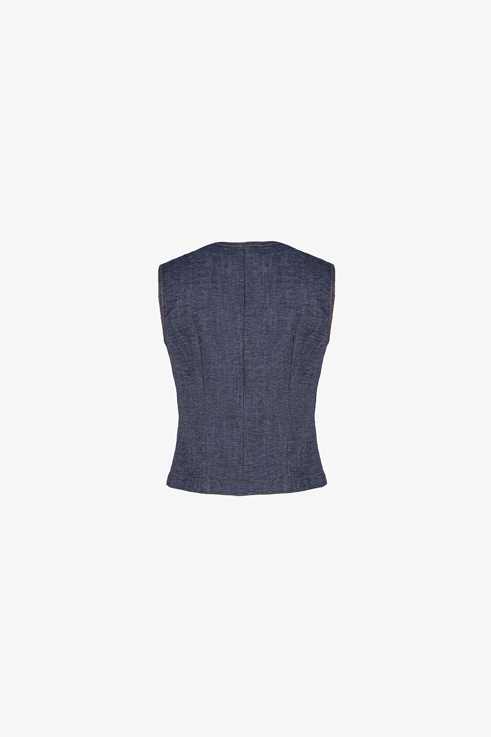 Áo gile jean denim màu xanh đậm