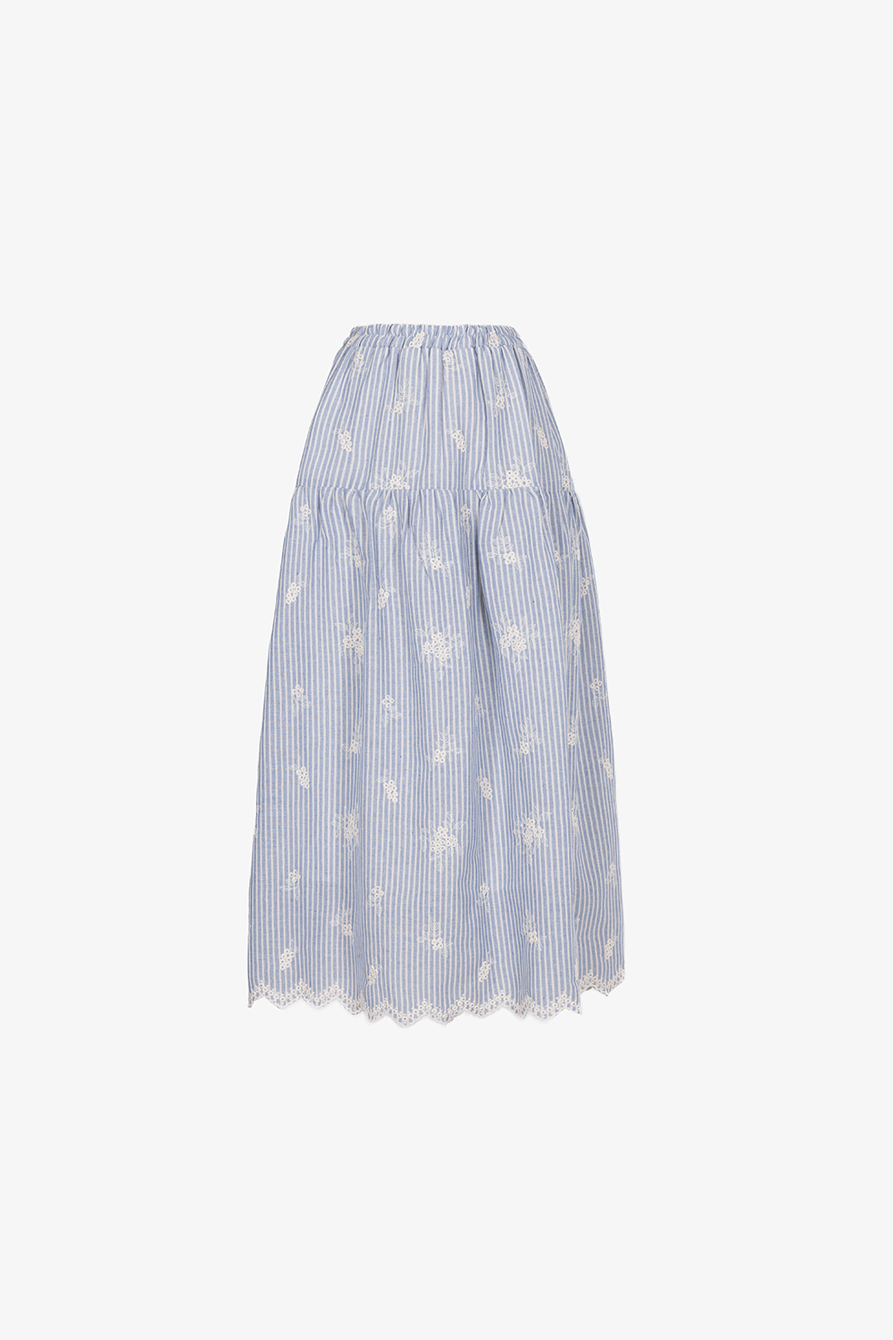 Chân váy dáng xòe linen thêu