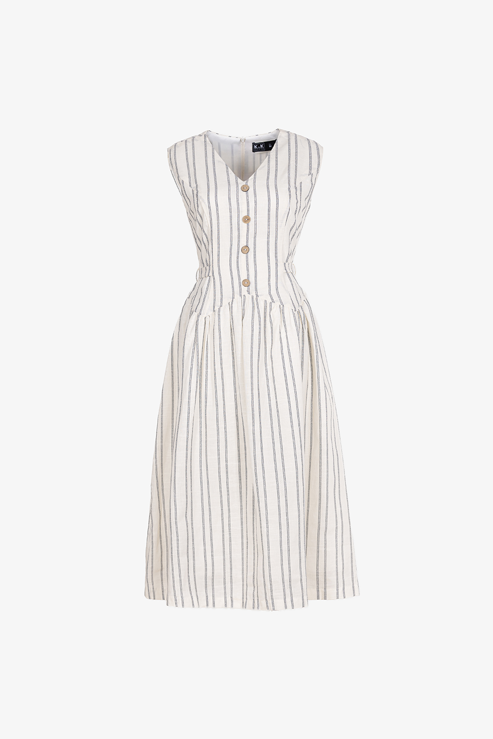Đầm chữ A linen kẻ sọc