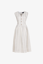 Đầm chữ A linen kẻ sọc