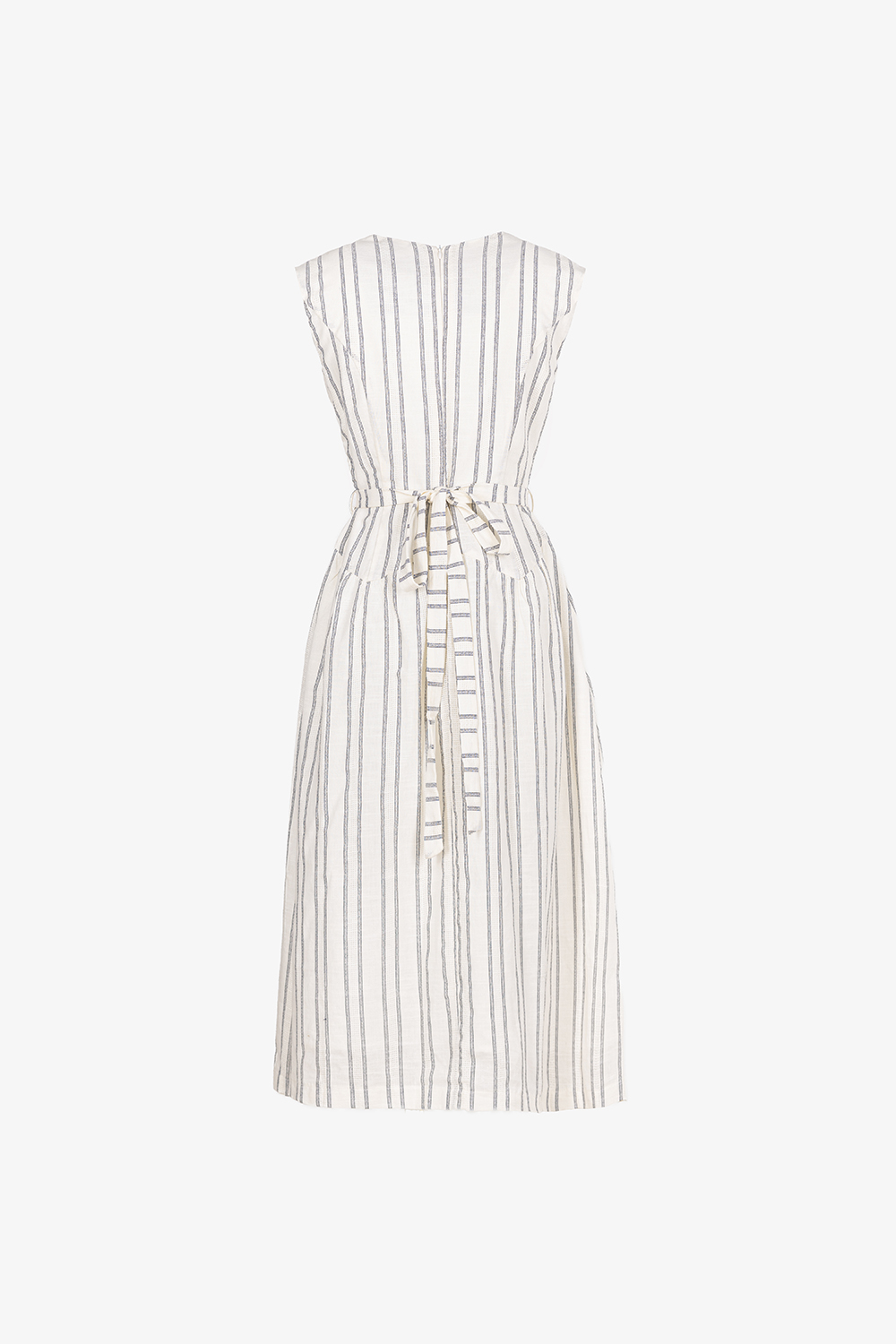 Đầm chữ A linen kẻ sọc