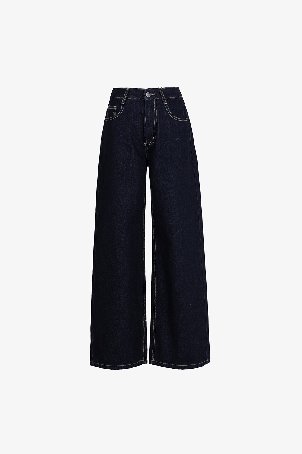 Quần jeans dáng suông màu xanh đậm
