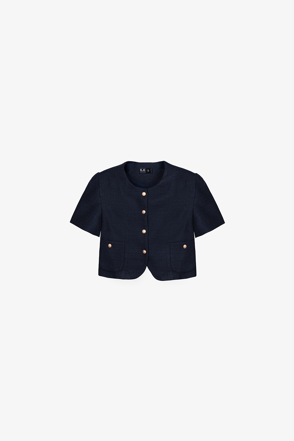 Áo tweed nữ phối nút dáng croptop
