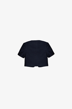Áo tweed nữ phối nút dáng croptop