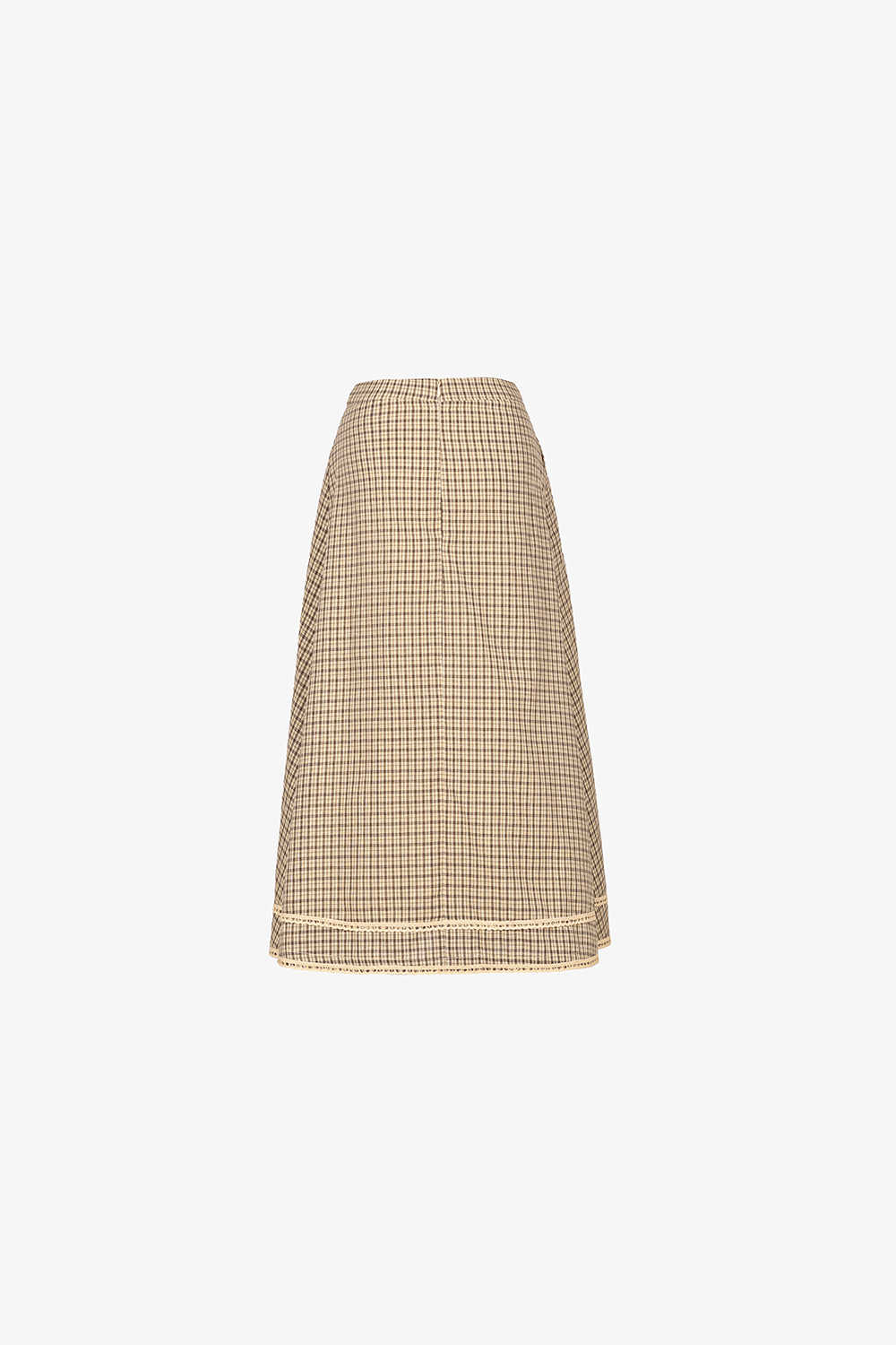 Chân váy caro dáng xòe linen sợi tre