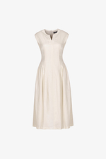 Đầm linen dáng xòe sát nách