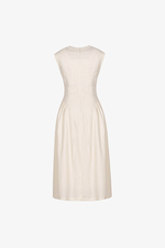 Đầm linen dáng xòe sát nách