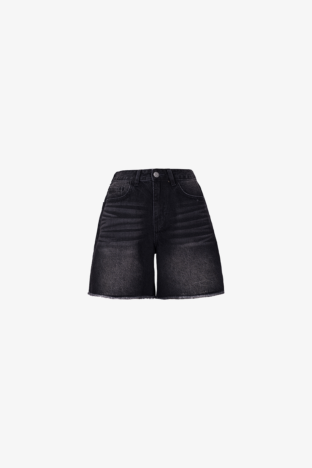 Quần jeans short nữ lưng cao màu đen