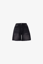 Quần jeans short nữ lưng cao màu đen