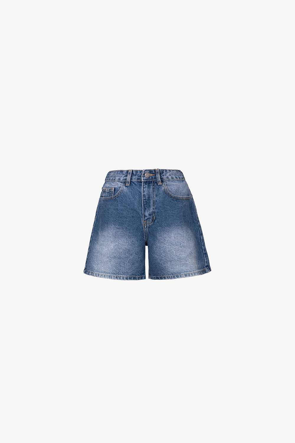 Quần short jeans nữ lưng cao màu xanh