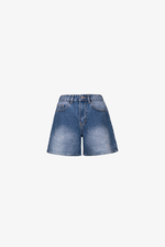 Quần short jeans nữ lưng cao màu xanh