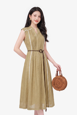 Đầm xòe tơ phối ren dáng dài