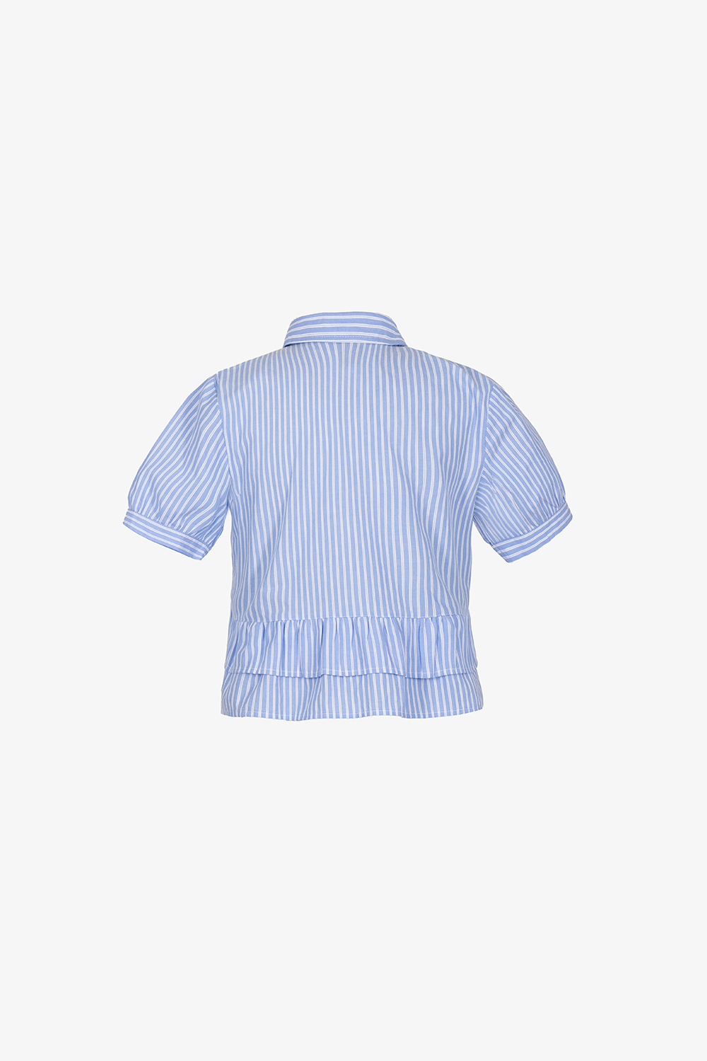 Áo sơ mi sọc trắng xanh dáng baby doll