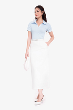 Áo thun polo màu xanh dương pastel