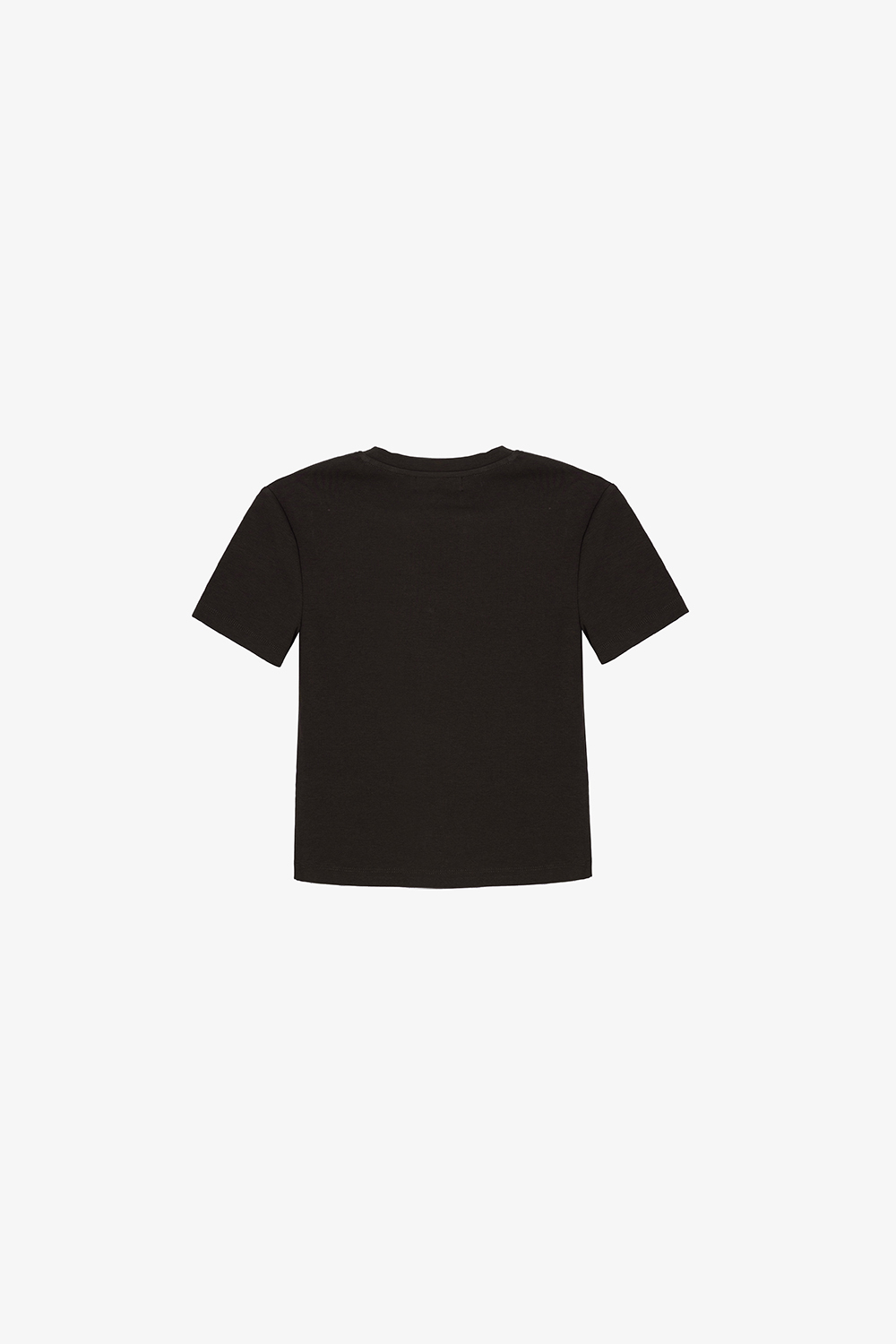 Áo thun cotton cổ tròn phối màu đính nút