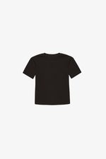 Áo thun cotton cổ tròn phối màu đính nút