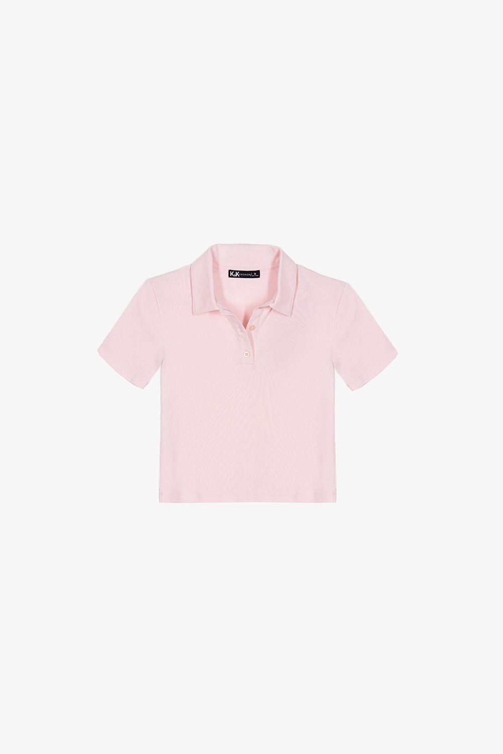 Áo thun polo nữ màu hồng pastel
