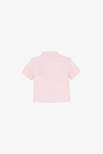 Áo thun polo nữ màu hồng pastel