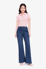 Áo thun cotton cổ polo khóa kéo