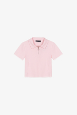 Áo thun cotton cổ polo khóa kéo