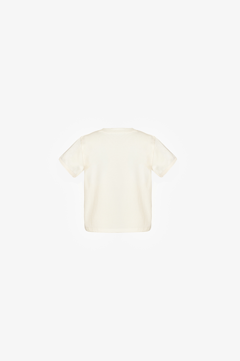 Áo thun cotton cổ tròn thêu chữ