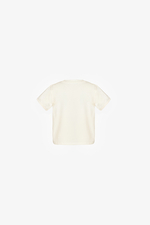 Áo thun cotton cổ tròn thêu chữ
