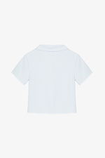 Áo thun cotton cổ polo khóa kéo màu xanh
