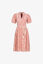 Đầm xòe cổ trụ họa tiết paisley