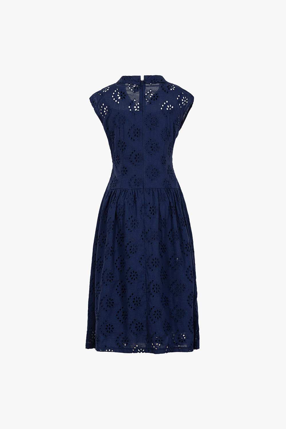 Đầm xô thêu dáng xòe màu xanh navy