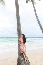 Đầm xòe cổ trụ họa tiết paisley