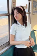 Áo thun polo nữ màu xanh pastel