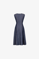 Đầm denim dáng xòe sát nách