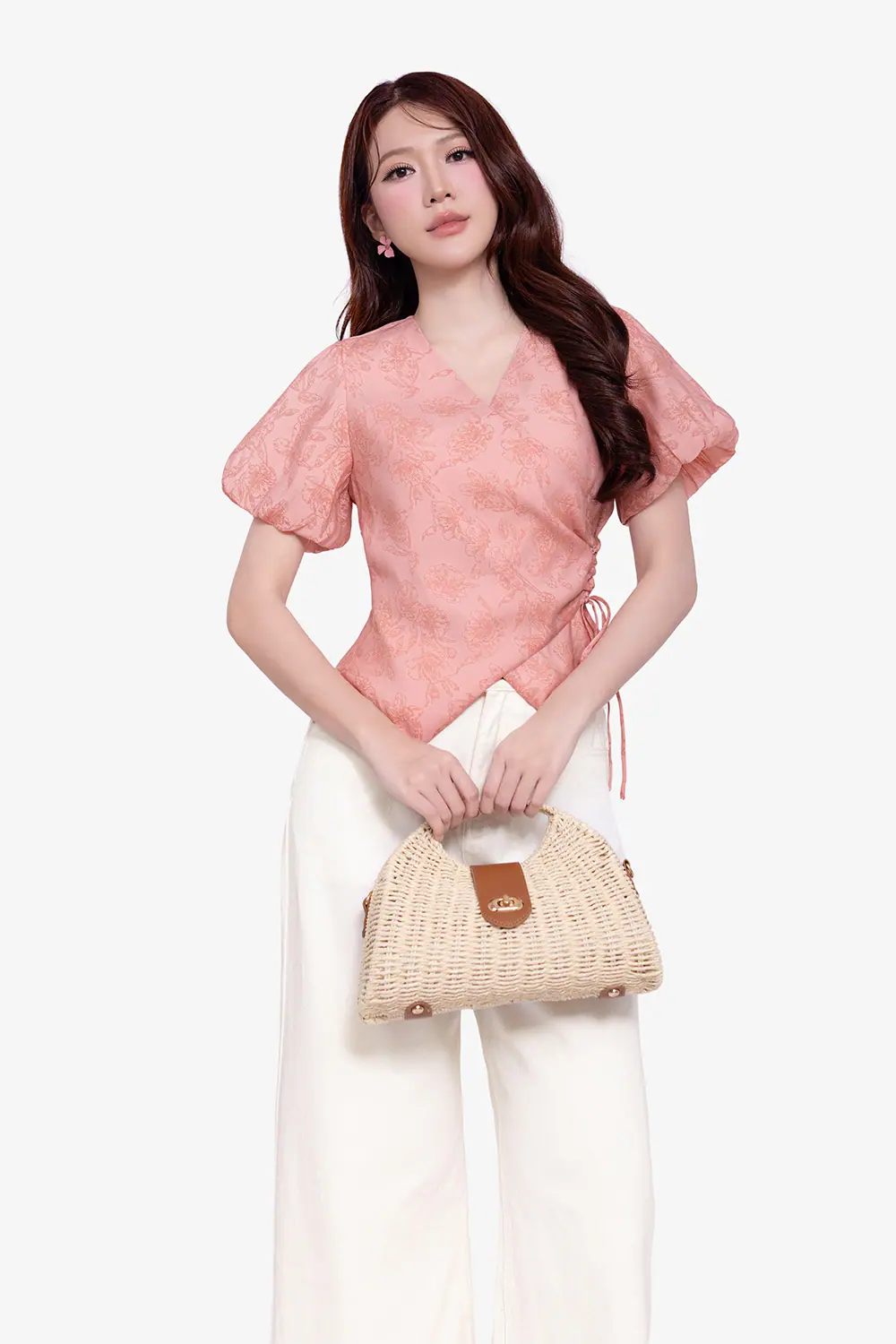 Áo kiểu đắp chéo nhấn eo