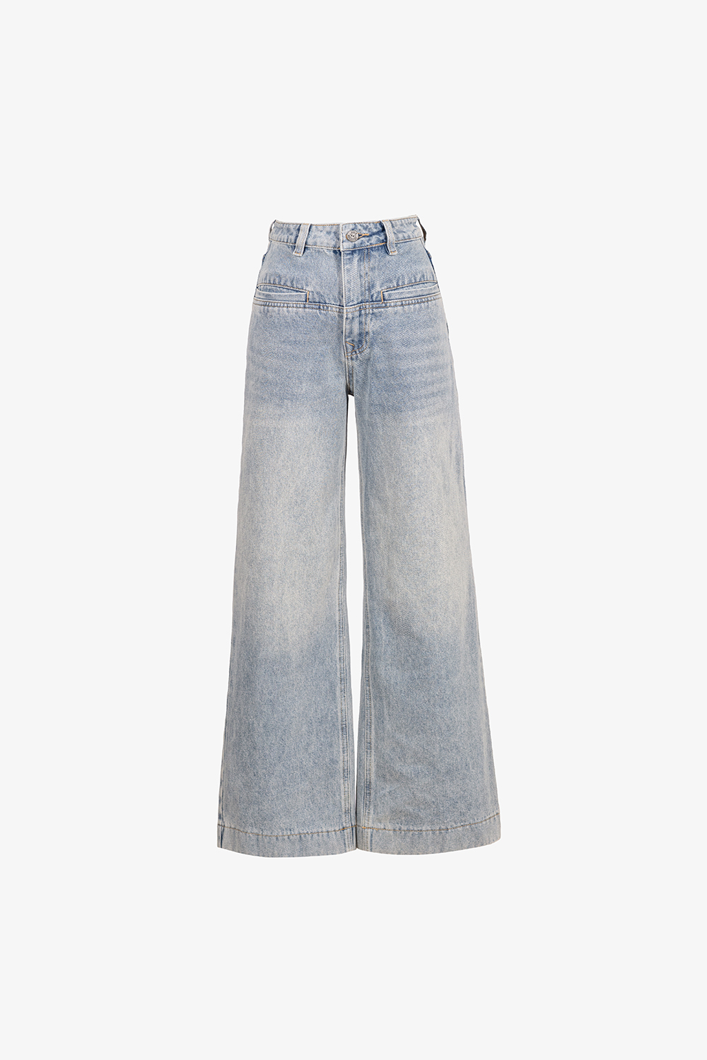 Quần jeans ống rộng màu xanh xám