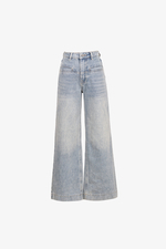 Quần jeans ống rộng màu xanh xám
