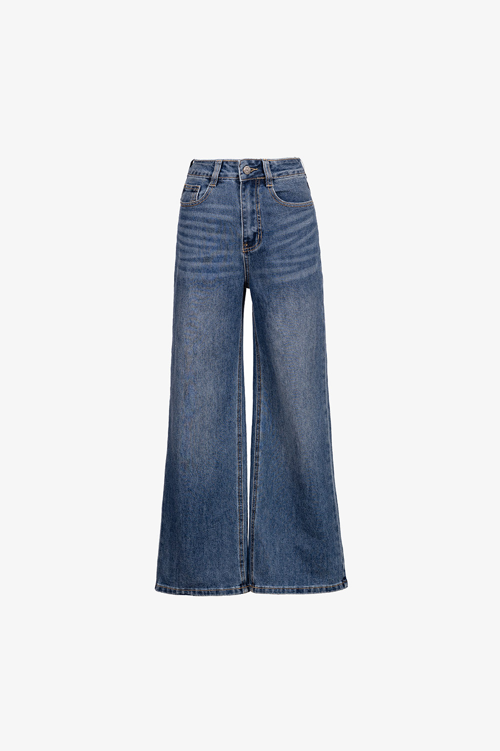 Quần jeans ống suông màu xanh đậm
