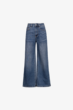 Quần jeans ống suông màu xanh đậm