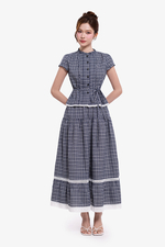 Áo peplum caro cổ bèo buộc eo