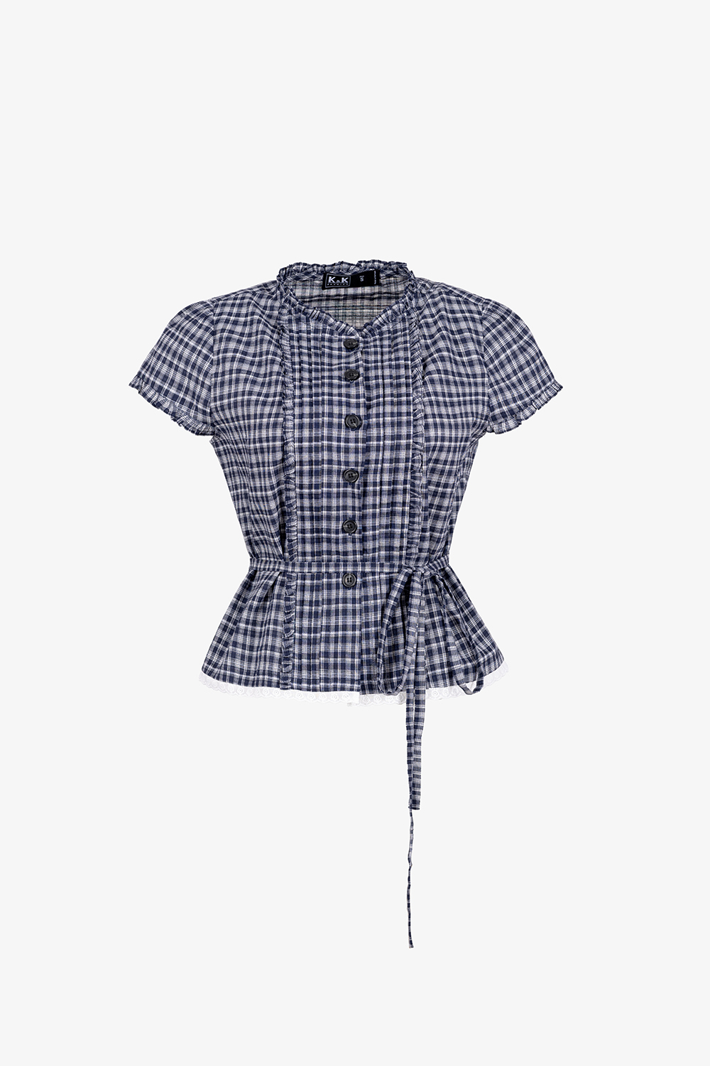Áo peplum caro cổ bèo buộc eo